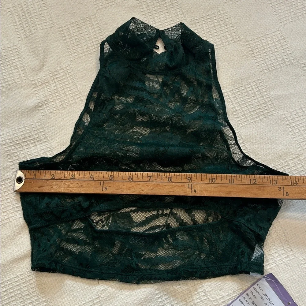 Savage X Fenty Forest Green Lace High Neck Cutout Bralette - Picture 6 of 6